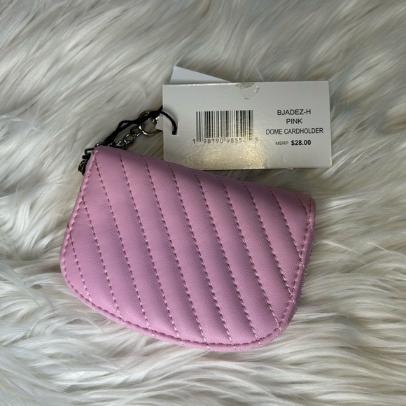 NWT Steve Madden Pink Quilted Card Holder - Picture 3 of 5